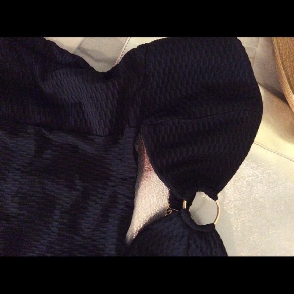 ZARA One piece Textured Bandeau Swimsuit NWT BLACK - Picture 7 of 8